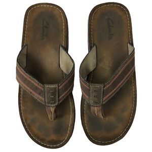 Clarks Brown Flip Flop Thong Sandals 